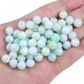 8mm white glass round beads with light blue and yellow gradient for DIY jewelry making - 8mm (50pcs/Pack) / Yellow Blue