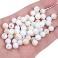 8mm milky white glazed glass beads with a glossy finish for DIY bracelet jewelry making - 8mm (50pcs/Pack) / Apricot