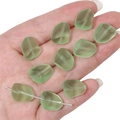 Hellgrüne mattierte Glasperlen im Schliff für DIY Armbänder und Schmuckherstellung - 10 Stück/Packung (12x15mm) / Grün