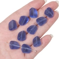 Matte Glasperlen in violetten geometrischen Formen für DIY-Schmuck und Armbänder - 10 Stück/Packung (12x15mm) / Königsblau