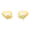 Perline a cuore iridescenti con rilievo stella a croce per accessori gioielli fai-da-te - Set di 4 / Giallo