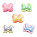 Iridescent bow beads in pink, green, orange, purple, and blue for DIY jewelry crafts - Bowknot Shape / 10 Pieces Pack / Multicolor