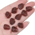 Braune matte facettierte 12x15mm Glasperlen für DIY-Schmuckherstellung und Armbänder - 10 Stück/Packung (12x15mm) / Kaffeelila