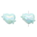Dettaglio di perle a cuore in acrilico azzurro con rilievo a stella e finitura perlata - Set di 4 / Azzurro