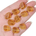 Bernsteinfarbene mattierte Glasschliffperlen für DIY Schmuck und Armbänder - 10 Stück/Packung (12x15mm) / Ingwergelb