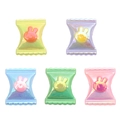 Five-pack of candy-shaped iridescent resin beads with cute rabbit heads in macaron colors - Candy Shape / 10 Pieces Pack / Multicolor