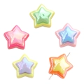 Star shaped acrylic beads in candy colors with pearlescent finish for DIY jewelry - Five-pointed Star / 10 Pieces Pack / Multicolor