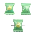 Green candy-shaped acrylic beads with rabbit relief for DIY jewelry making - Candy Shape / 4 Pieces/Pack (17x21mm) / Green