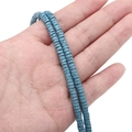 Strand of blue disc-shaped volcanic lava stone beads for DIY jewelry making - Heishi Disc Style / 2x4mm, Aperture approx. 1mm, 40cm/Strand, approx. 185 beads / Light Blue