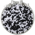 Gepolijste zwart-witte glazen kralen voor DIY-sieraden op een vintage zilveren dienblad - 4mm (10g/Pak) / Zwart-Wit Serie