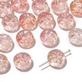 Pink translucent glass beads with embossed swirl texture for DIY jewelry making - 10 Pieces Pack / Orange