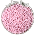 Macaron roze ronde glazen kralen in een zilveren dienblad voor DIY handgemaakte sieraden - 4mm (10g/Pak) / rozenroze