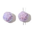 Perla floreale in acrilico viola chiaro iridescente con finitura AB per fai-da-te - 11mm (5 Pezzi/Confezione) / Viola