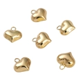Set of six heart-shaped pendants in 14K gold plated finish for DIY jewelry making - Double-Sided Arc Heart Pendant Only (Without Chain) (12x13mm)