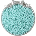 Muntgroene glazen kralen voor DIY sieraden maken in een zilveren decoratief dienblad - 4mm (10g/Pak) / Lichtblauw
