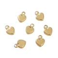 Set of seven 14K gold plated heart charms for DIY jewelry making and necklace crafts - Heart Style (#03)