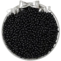 Gepolijste zwarte glazen kralen voor DIY sieraden in een vintage zilveren plaat - 4mm (10g/Pak) / Zwart