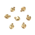 Set of seven 14K gold plated heart charms with mirror finish for DIY jewelry making - Single Heart Style (#06)