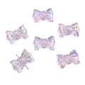 Perline a fiocco in acrilico con finitura Aurora AB per gioielli DIY e ciondoli - 16x24mm (Spessore 11mm / Foro 2mm) / Viola (4 Pezzi/Confezione)