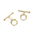 Cierre de palanca redondo bañado en oro de 14K para joyería DIY collares y pulseras - Oro 14K - Estilo Redondo Pequeño (#01) / 1 Juego (Aro 10mm/Barra 19mm)