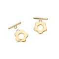 Cierres de palanca dorados de 14K con forma de flor para creación de joyas DIY - Oro 14K - Estilo Flor Lisa (#04)