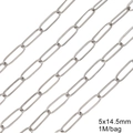 Silver stainless steel paperclip chain 5x14.5mm for DIY jewelry making accessories - Style 05 / 5x14.5mm