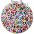Gekleurde glaskraaltjes voor DIY sieraden in een decoratieve zilveren schaal met strik - 4mm (10g/Pak) / Willekeurig Gemengde Kleuren