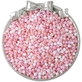 Mix van roze en witte glazen kralen op een decoratief vintage zilveren dienblad - 4mm (10g/Pak) / Lichtroze Serie