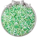 Mix van groene en witte glazen kralen voor DIY sieraden maken in zilveren dienblad - 4mm (10g/Pak) / Groen Systeem