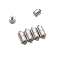 Polished silver cylindrical magnetic jewelry clasps for necklaces and bracelets - Cylinder / 7x19mm (1 Set) / White Gold Plated