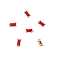 Pendentifs rectangulaires en zircon rouge rubis avec monture dorée 14K pour bracelets - 2 Pièces/Ensemble / Rouge Vif Zirconia Boucle Unique 4x8mm