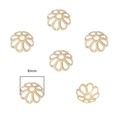 8mm gold hollow flower bead caps for DIY bracelet and necklace jewelry making - Style 01 14K Gold Plated 8mm