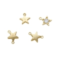 Star-shaped 14k gold-plated magnetic clasp with textured finish for DIY jewelry - Star / 10x14.5mm (1 Set) / 14k Gold Plating