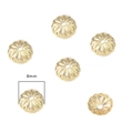 8mm gold flower bead caps for DIY jewelry making handmade bracelets and necklaces - Style 02 14K Gold Plated 8mm