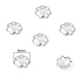 Silver 8mm hollow petal bead caps in 14k plating for DIY jewelry making and bracelets - Style 03 Thick Silver 8mm