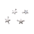 Silver star shaped magnetic clasps and connectors in 14K gold-plated copper for DIY jewelry - Star / 10x14.5mm (1 Set) / White Gold Plated