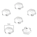 7mm silver five-petal flower bead caps for DIY bracelet and earring making jewelry parts - Style 04 Thick Silver 8mm