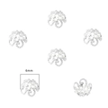 Set of 6mm hollow lace bead caps in silver finish for DIY jewelry making - Style 05 Thick Silver 6mm