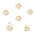 6mm gold hollow filigree flower bead caps for DIY jewelry making accessories - Style 05 14K Gold Plated 6mm