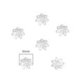 6mm silver flower petal bead spacer for DIY jewelry making and bracelet design - Style 06 Thick Silver 6mm