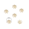 6mm 14k gold-plated star flower bead caps for DIY bracelet and earring accessories - Style 06 14K Gold Plated 6mm
