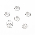 6mm bright silver hollow flower spacer beads for DIY jewelry making and bracelet crafts - Style 07 Thick Silver 6mm