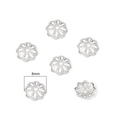 8mm silver hollow flower bead caps for DIY jewelry making handmade bracelets - Style 07 Thick Silver 8mm