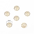 6mm 14k gold-plated petal flower bead caps spacers for DIY jewelry making set of six - Style 07 14K Gold Plated 6mm