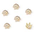 14k gold plated six-petal flower bead caps for DIY jewelry making and bracelet charms - Style 09 14K Gold Plated 6mm