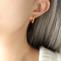 Minimalist matte gold triangle geometric stud earring for women in elegant style - Triangle Style (F339) / Gold