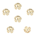 14k gold plated hollow flower bead caps for DIY jewelry making and bracelet accessories - Style 10 14K Gold Plated 8mm