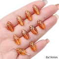 Perles acryliques ambre et or 8x14mm forme ovale pour création de bijoux DIY - Ambre (Style Bouton de Fleur)
