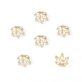 Golden 14k flower bead caps set for DIY handmade jewelry bracelets and necklaces - Style 12 14K Gold Plated 8mm
