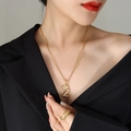 Gold plated crown letter Z necklace with zircon pavé stones on a twisted rope chain - Letter Z / Gold